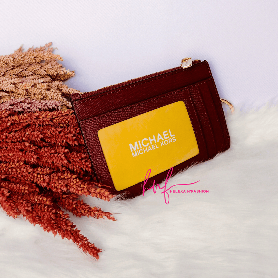 MICHAEL KORS JET SET TRAVEL SMALL TOP ZIP COIN POUCH WITH ID WINDOW