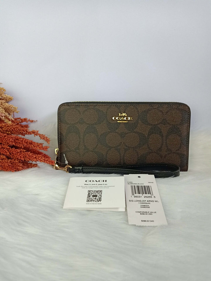 COACH SIG LONG ZIP AROUND WALLET - C4452